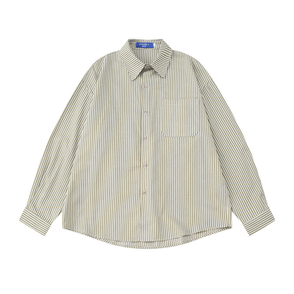 Men's Plaid Long Sleeve Oversized Button-Up Shirt