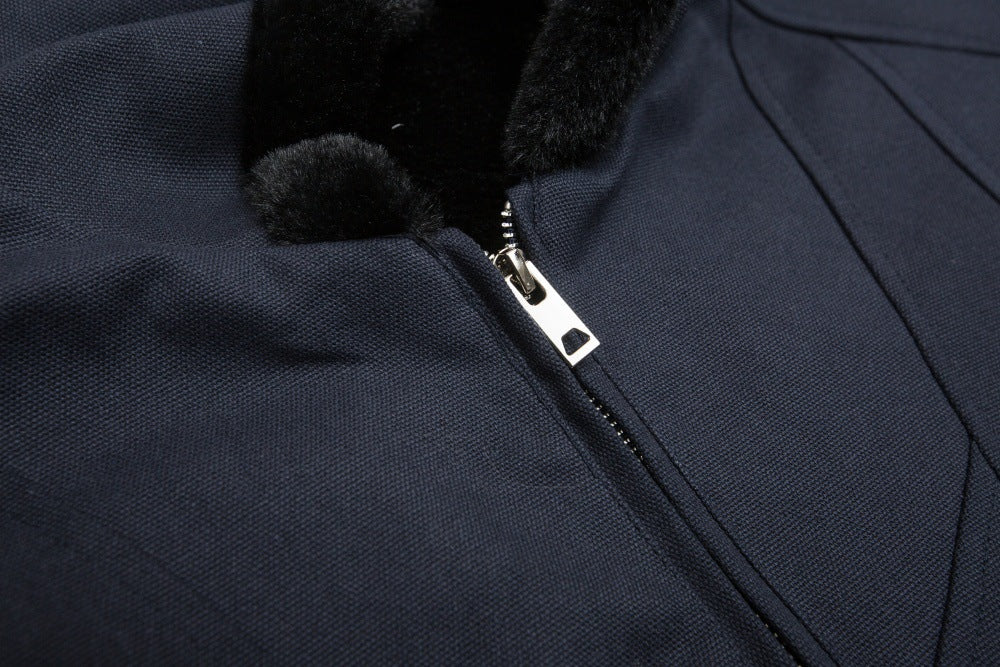 Oversized Hooded Bomber Jacket with Sherpa-Lined Hood & Decorative Buttons