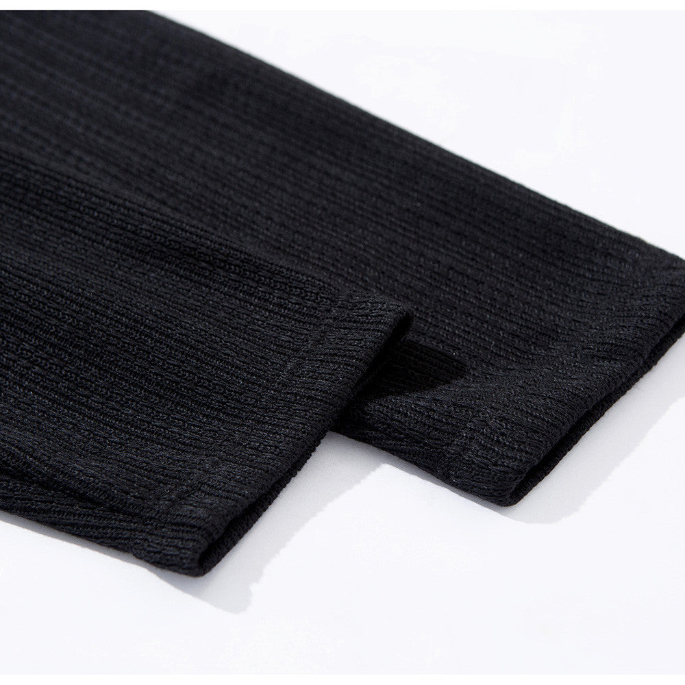 Men's Oversized Ribbed Henley Long Sleeve T-Shirt