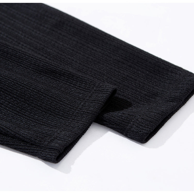 Men's Oversized Ribbed Henley Long Sleeve T-Shirt