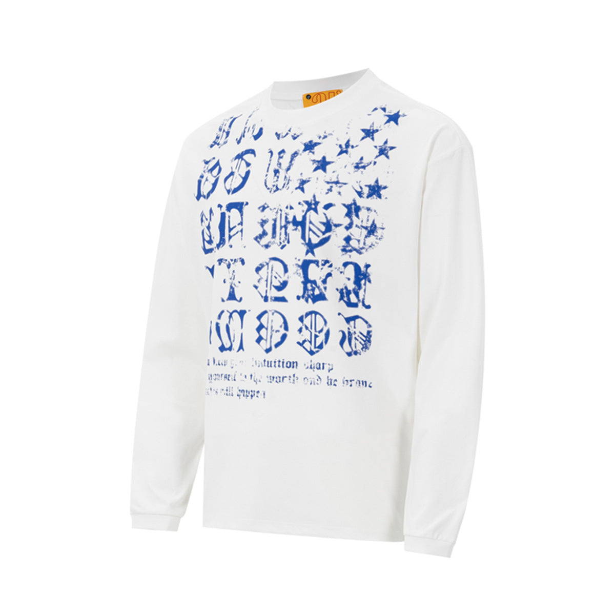 T-shirt manches longues à imprimé lettres gothiques – Col rond streetwear américain vintage