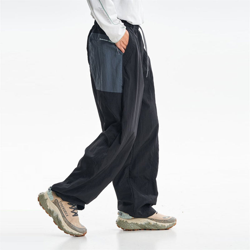Baggy Wide-Leg Parachute Pants – Unisex Drawstring Jogger with Elastic Waist