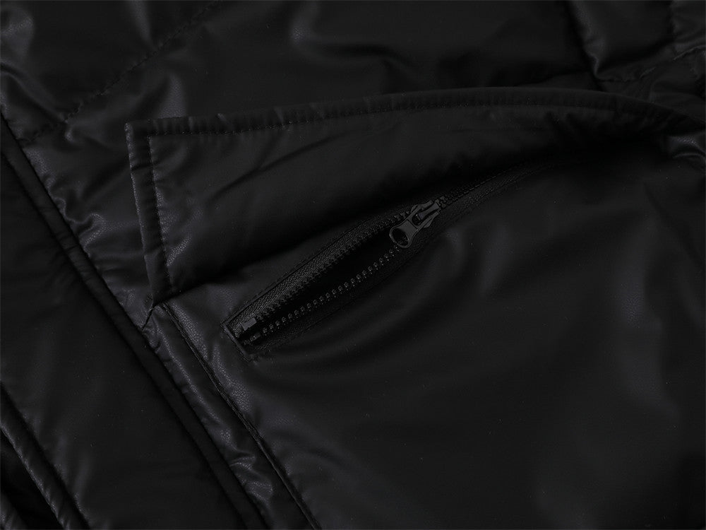 Doudoune noire à capuche pour homme – Coupe oversize, matelassage et duvet