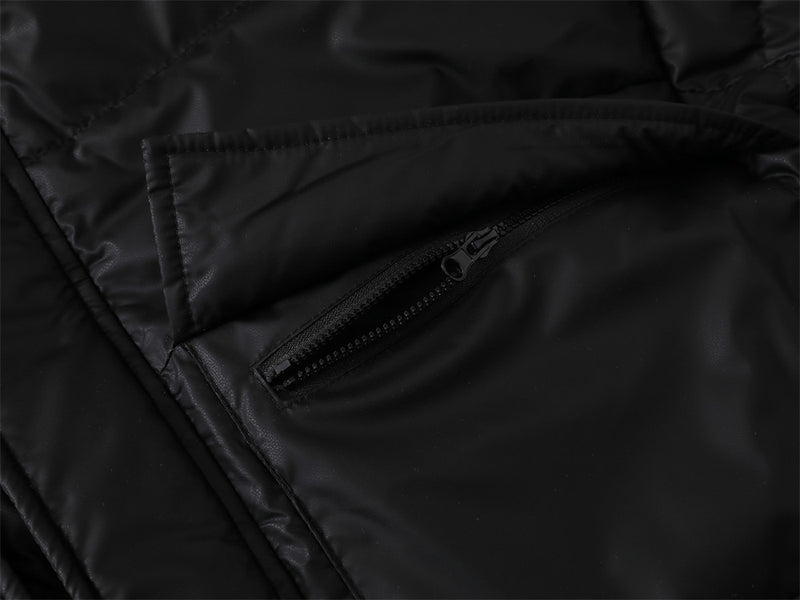 Doudoune noire à capuche pour homme – Coupe oversize, matelassage et duvet
