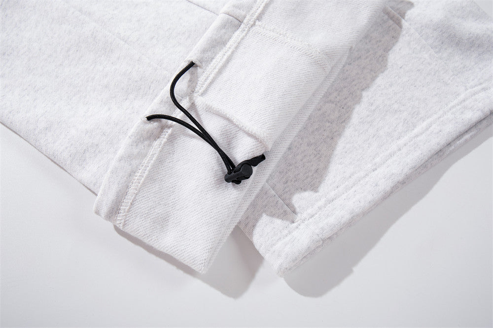 Men's Metal Clasp Hoodie & Wide-Leg Sweatpants Tracksuit Set