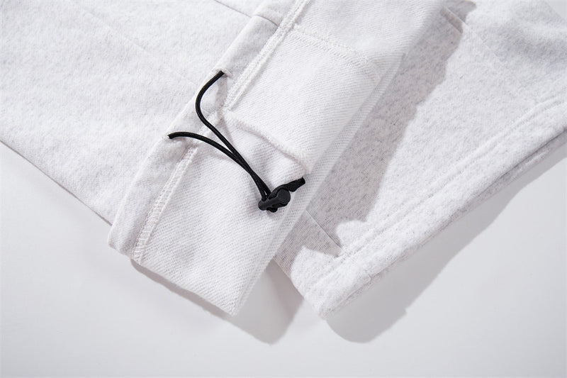 Men's Metal Clasp Hoodie & Wide-Leg Sweatpants Tracksuit Set