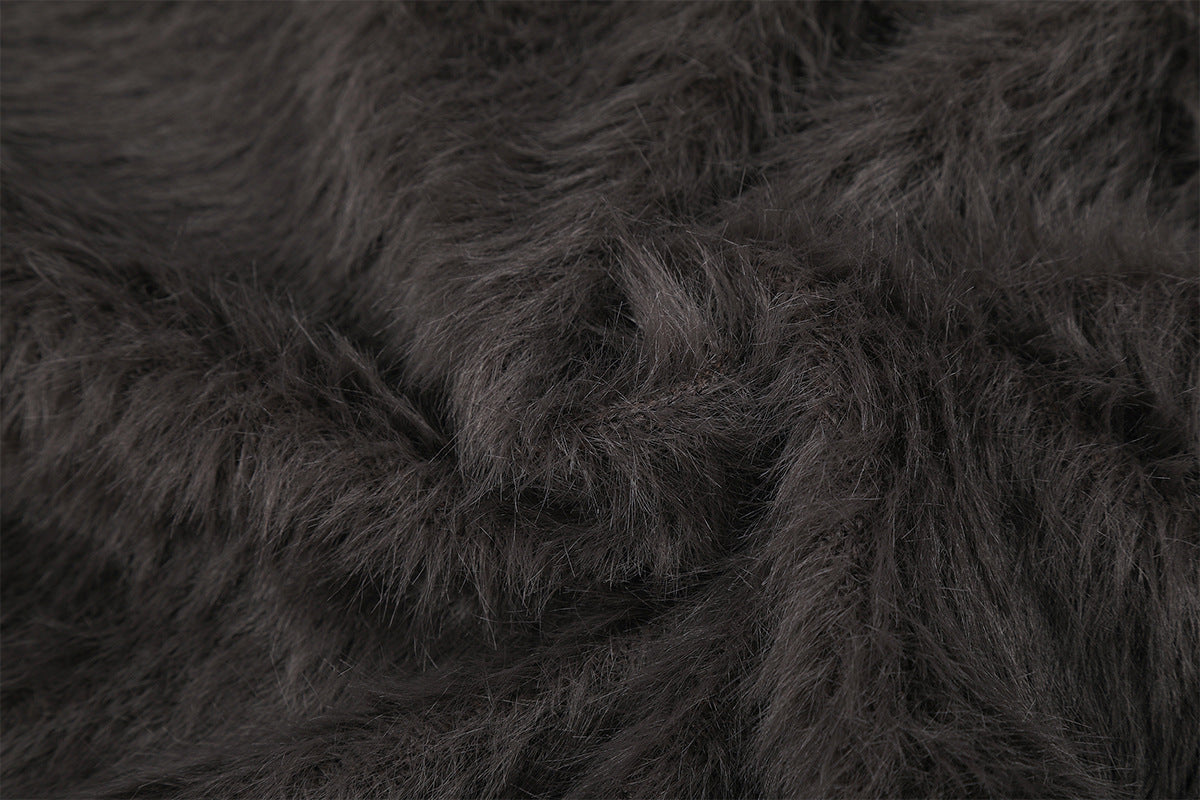 Fuzzy Horse Jacquard Sweater with Ribbon Bow Details – Charcoal Grey
