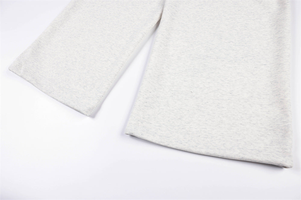 Pantalon de survêtement homme à jambes larges avec broderie 3D et clous argentés – Coupe décontractée