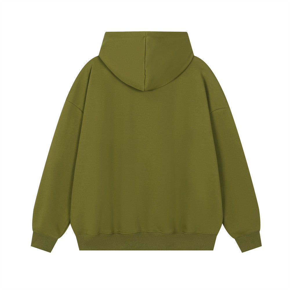 Sweat à capuche oversize imprimé chiot duveteux – Streetwear doublé polaire
