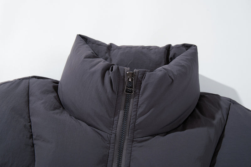 Padded Puffer Vest Stand Collar Zip-Up Sleeveless Jacket