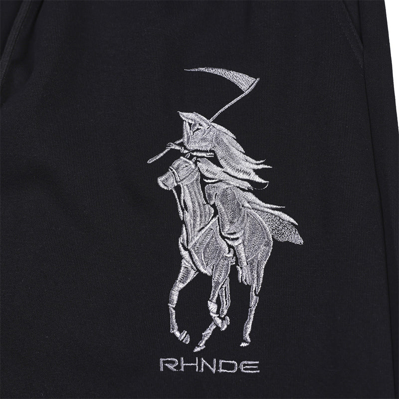 Grim Reaper Embroidered Baggy Sweatpants – Wide Leg Hip-Hop Street Pants