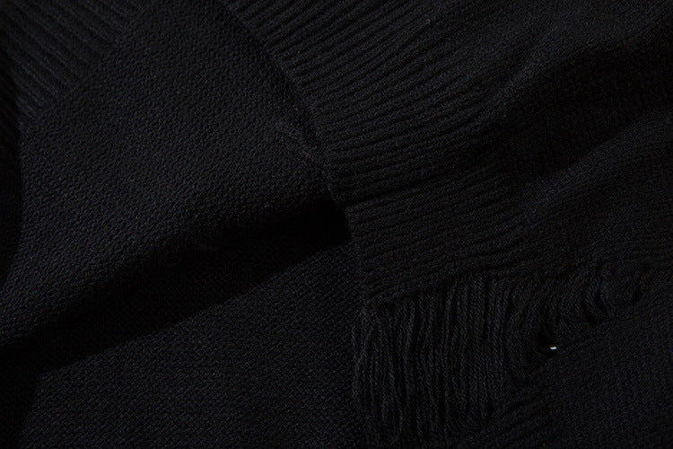 Pull en maille effet usé Agent Orange – Col rond oversize