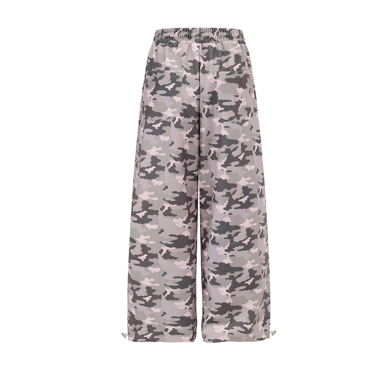 Camo-Jogginghose mit weitem Bein, Strassdetails & Kordelzug am Saum