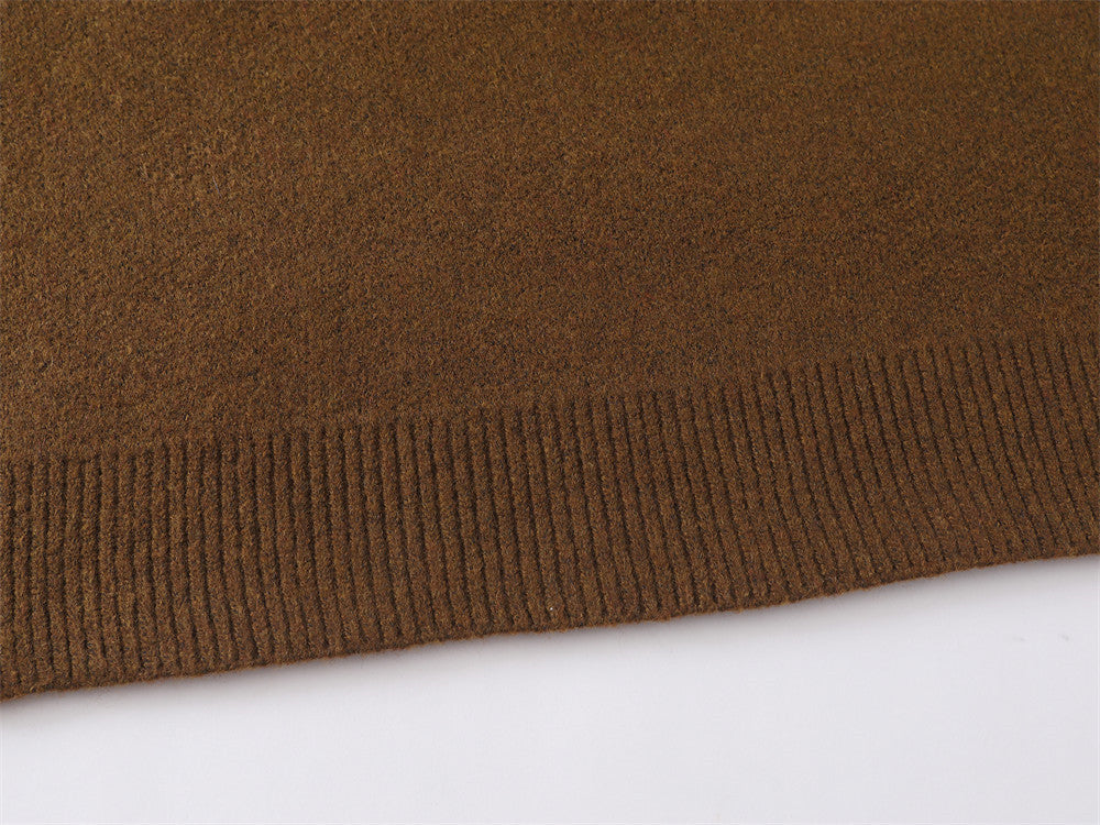Men's Mock Neck Sweater with Lamb Flocked Graphic – Relaxed Fit Knit
