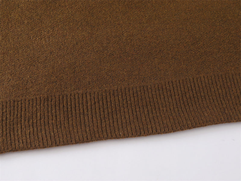 Men's Mock Neck Sweater with Lamb Flocked Graphic – Relaxed Fit Knit