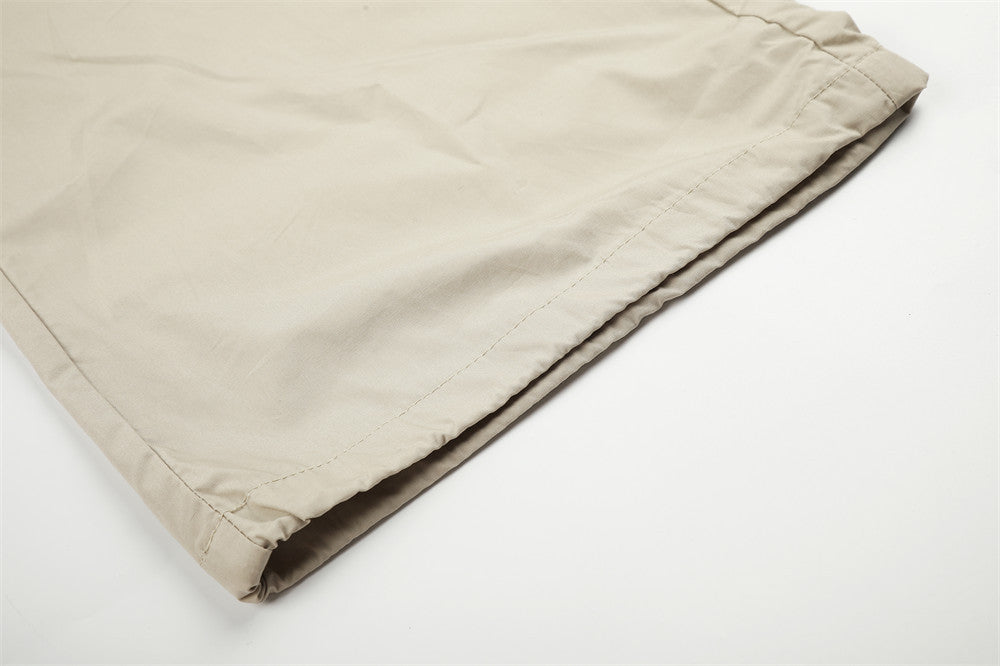 Wide-Leg Cargo Pants with Pleats and Large Side Pockets