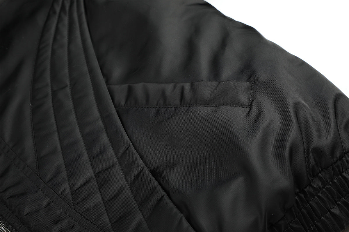 Quilted Padded Jacket with Faux Fur Collar – Moto-Inspired Deconstructed Design