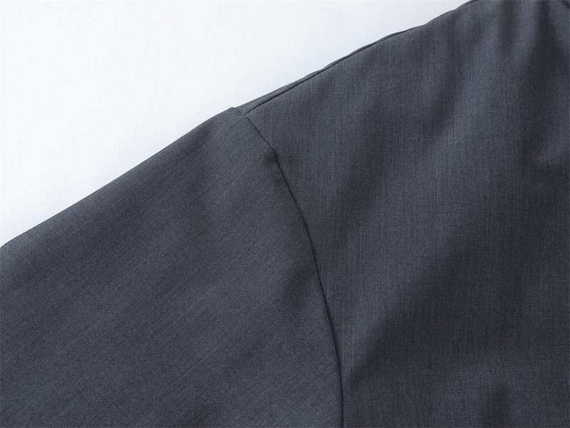 Blouson bomber pour homme à double zip et patte boutonnée – Gris