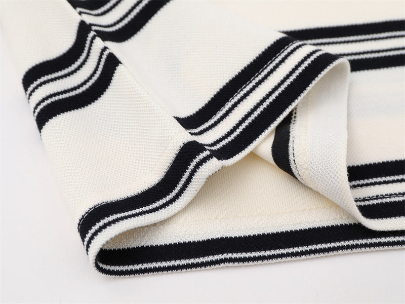 Striped Long Sleeve T-Shirt Men's Oversized Crew Neck Relaxed Fit