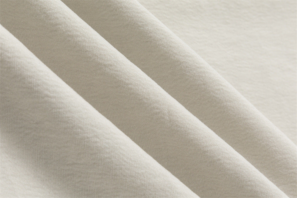 Reversible Stand Collar Zip Jacket – Cream & Pinstripe Oversized Fit