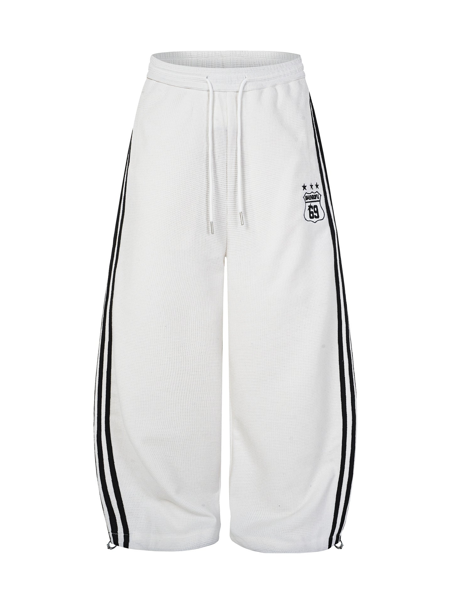 Retro-Soccer-Trainingsjacke & Wide-Leg-Trainingshose – Stickabzeichen, Streifen