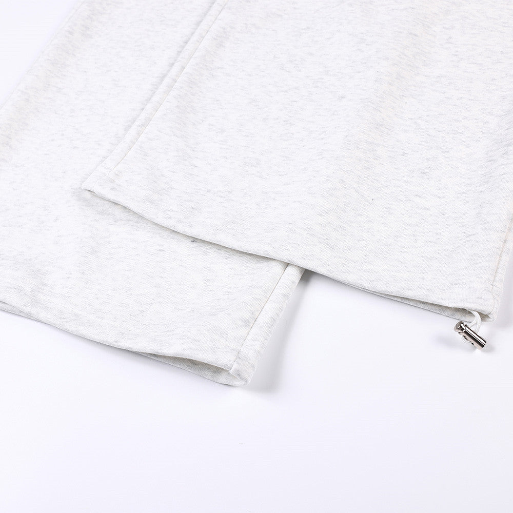 Pantalon de survêtement homme coupe wide leg – Étoiles, lettrage et cordon plissé
