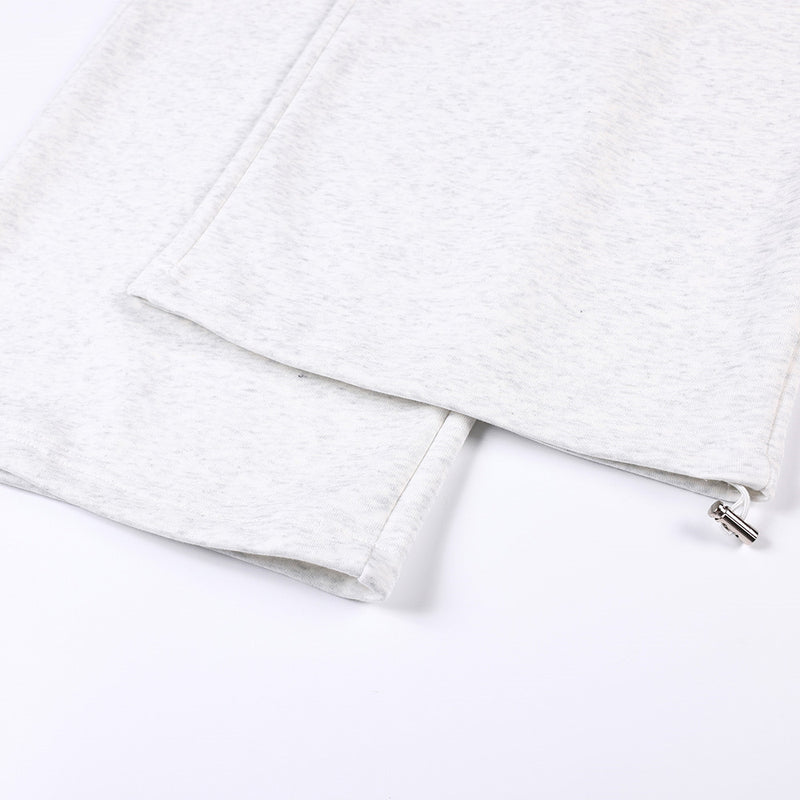 Pantalon de survêtement homme coupe wide leg – Étoiles, lettrage et cordon plissé