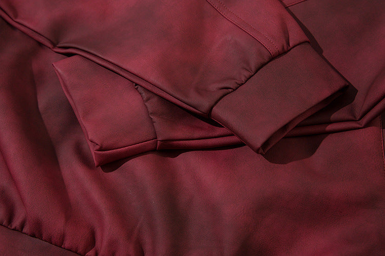 Sweat-shirt SMK à demi-zip – Col montant vintage effet délavé à l’acide