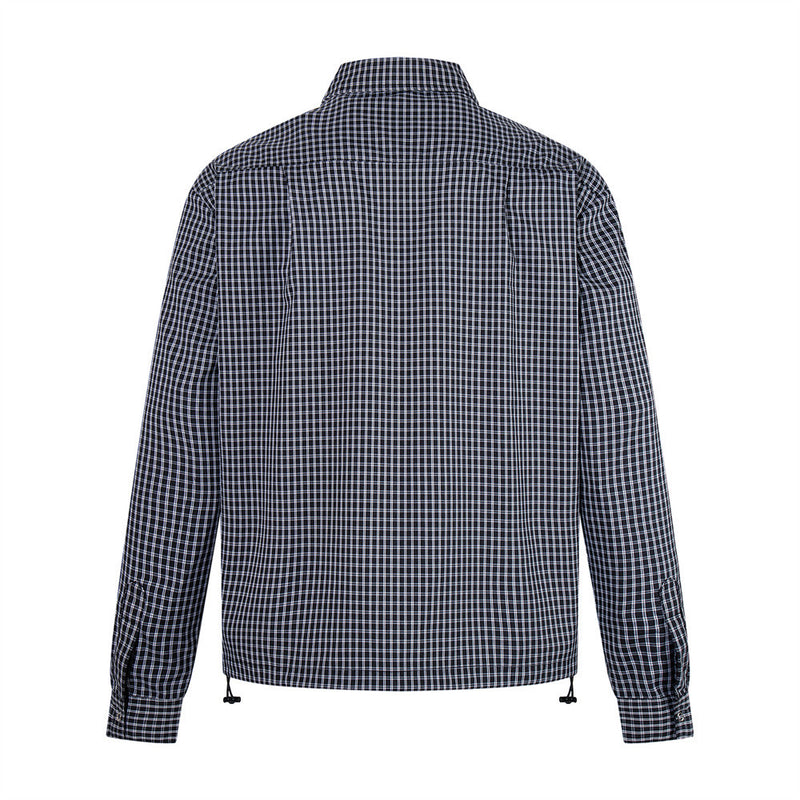 Plaid Long-Sleeve Shirt – Oversized Fit with Drawstring Hem