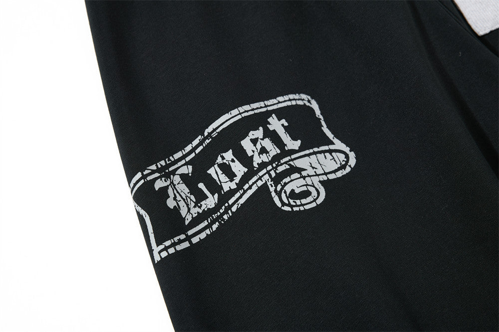 Gothic Graphic Wide-Leg Sweatpants – Men's Oversized Hip-Hop Street Pants with