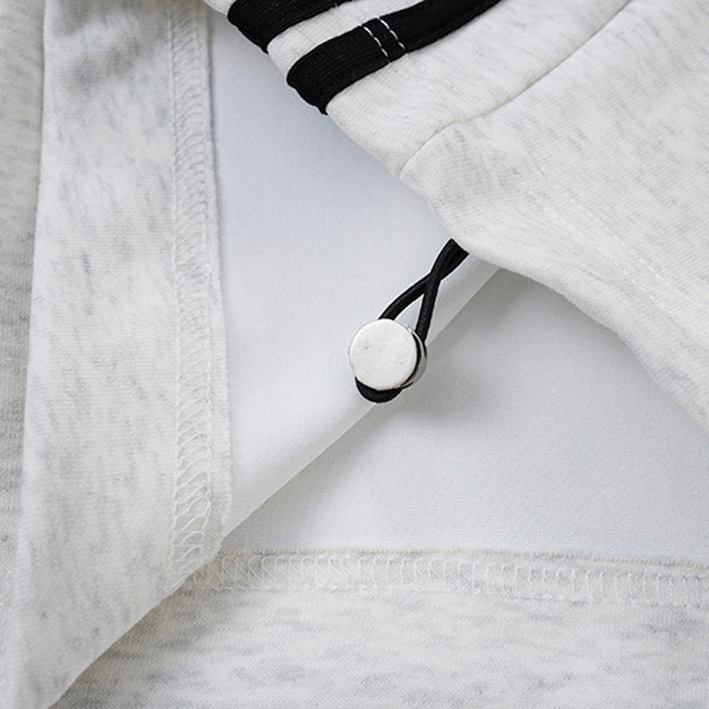 Wide-Leg-Sweatpants mit Colorblock-Doppelbund und Varsity-Grafikprint