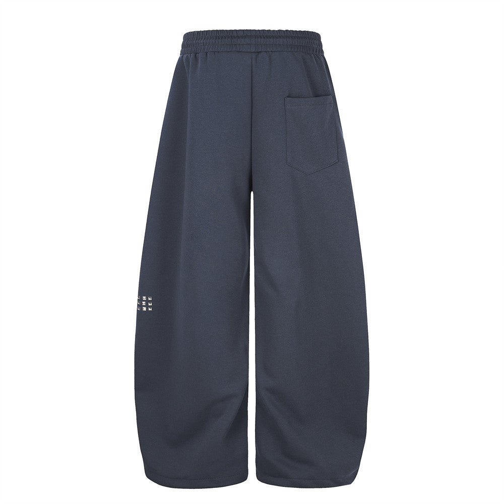 Wide Leg Pants for Men – Cross Rhinestone Script Graphic Relaxed Fit Sweatpants