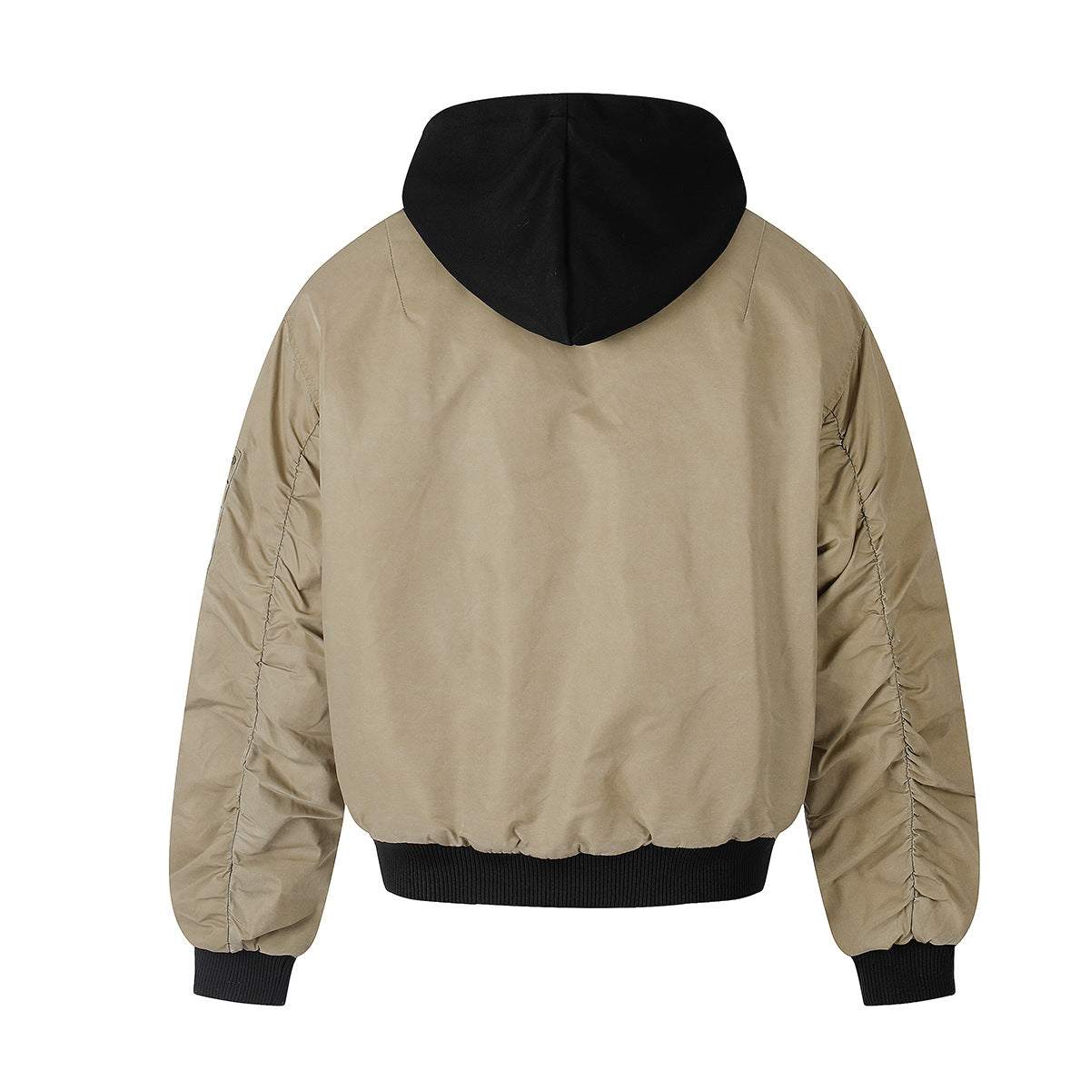 Oversized Padded Bomber Jacket – Faux Two-Piece Hooded Cotton Outerwear
