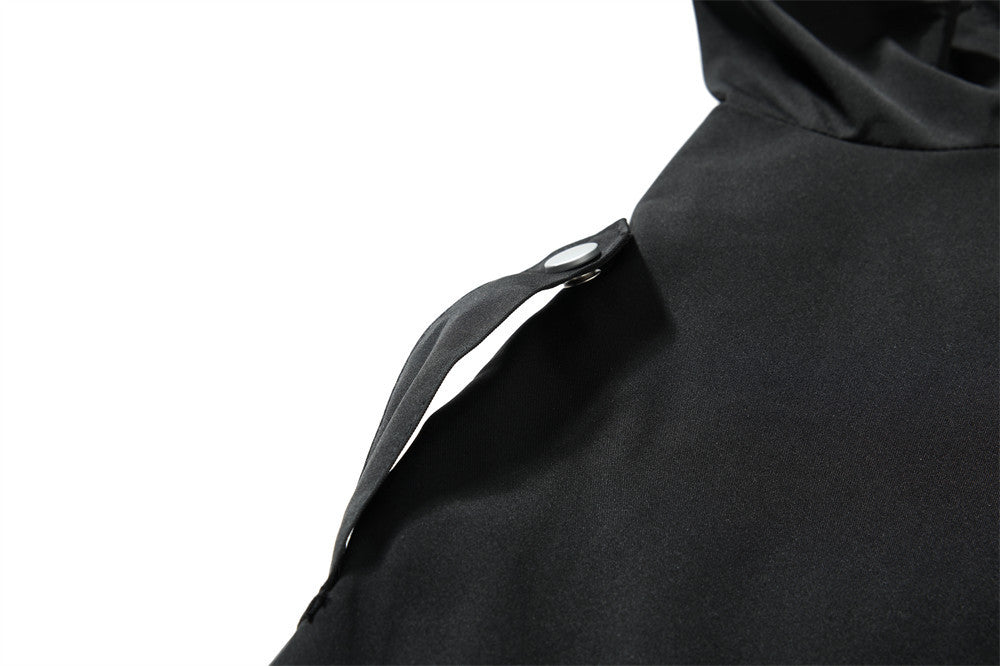 Veste cargo homme oversize à col montant et manches froncées