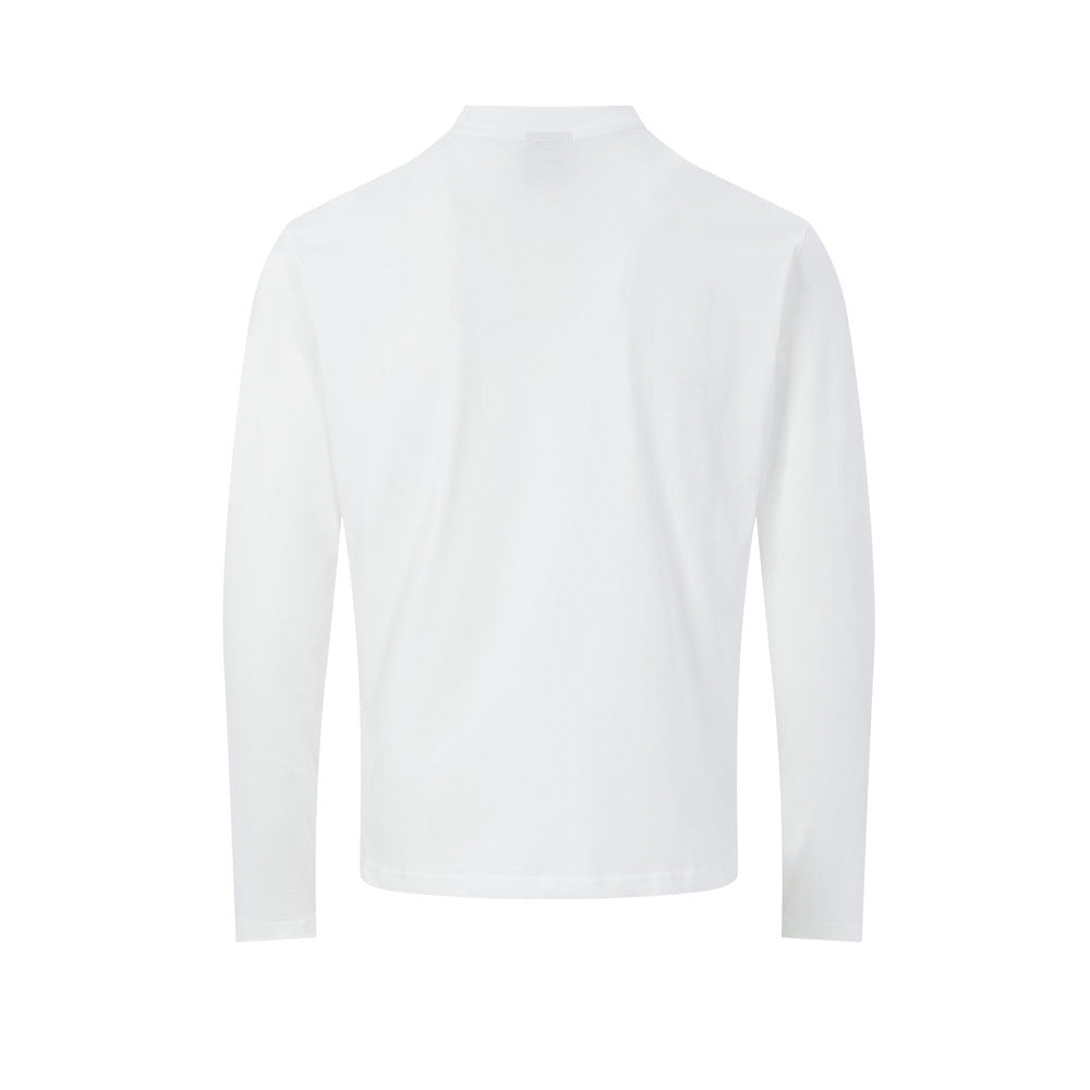 Men's Long-Sleeve Graphic T-Shirt with Fighter Jet Print – Relaxed Crew Neck
