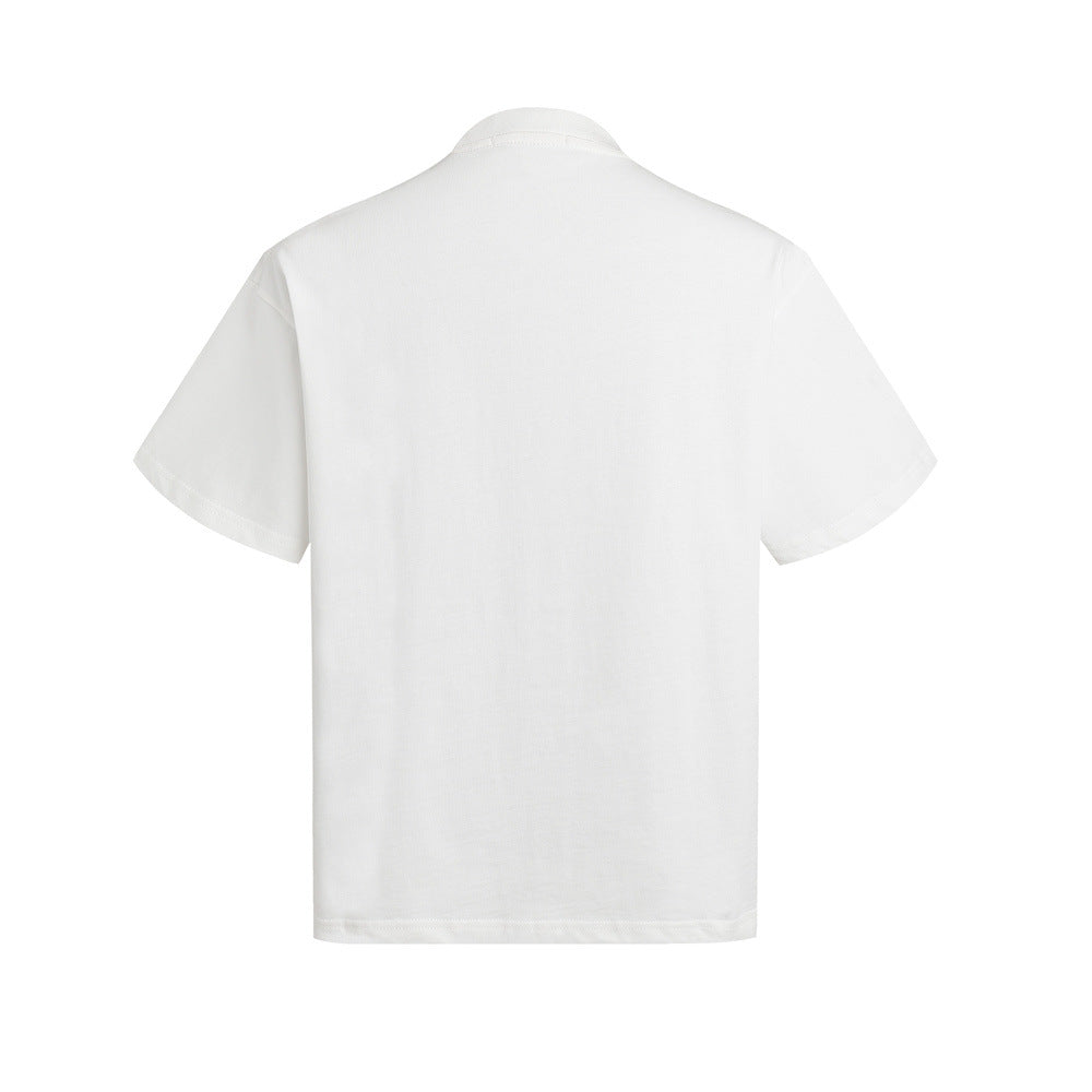 Plain white short sleeve T-shirt back view