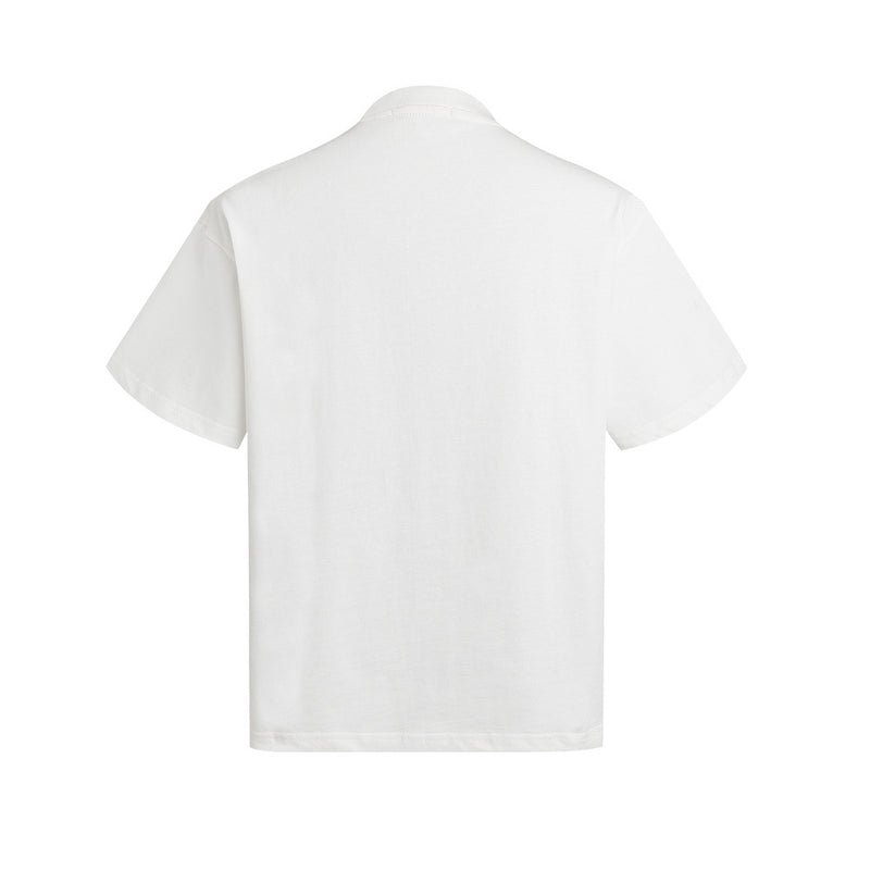 Plain white short sleeve T-shirt back view