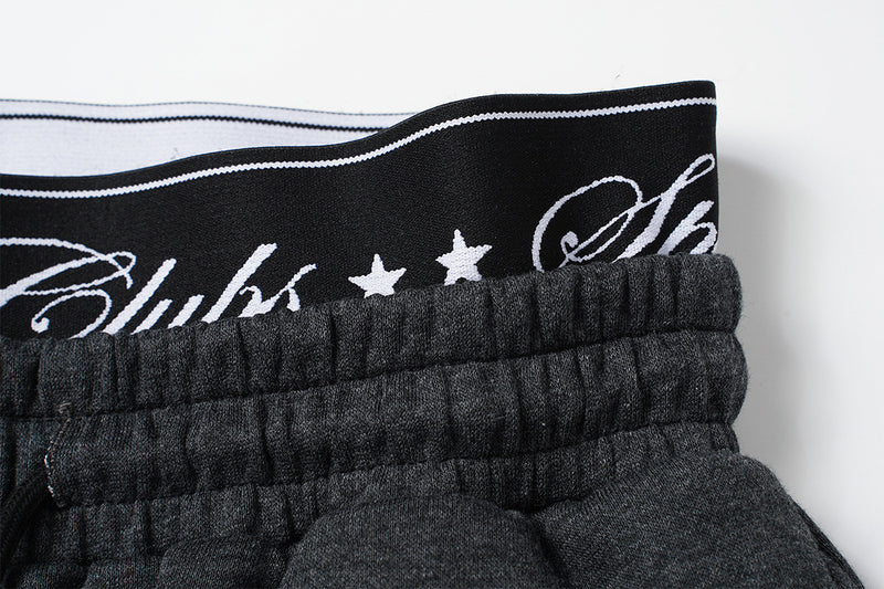 Wide-Leg Baggy Sweatpants with Fashionclub Script Print & Double-Waistband