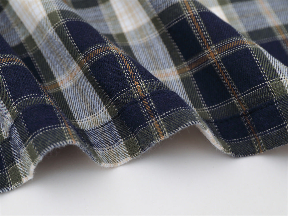 Plaid Flannel Shirt Men's Streetwear Checkerboard Graphic Print Oversized