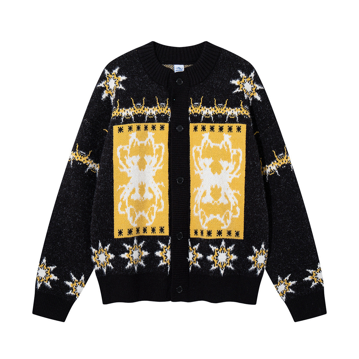 Fair Isle Jacquard Knit Cardigan Sweater – Vintage Christmas Pattern