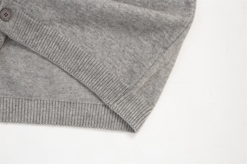 Herren-Strickcardigan mit Knopfleiste und Kentkragen