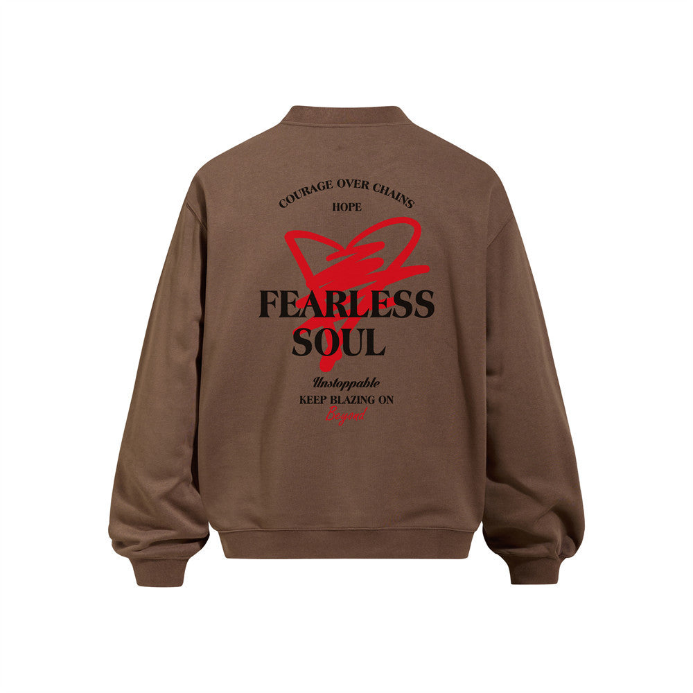 Fearless Soul Graphic Print Oversized Crewneck Sweatshirt