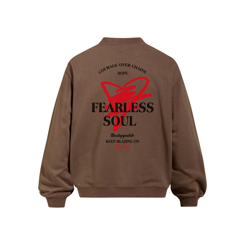 Fearless Soul Graphic Print Oversized Crewneck Sweatshirt