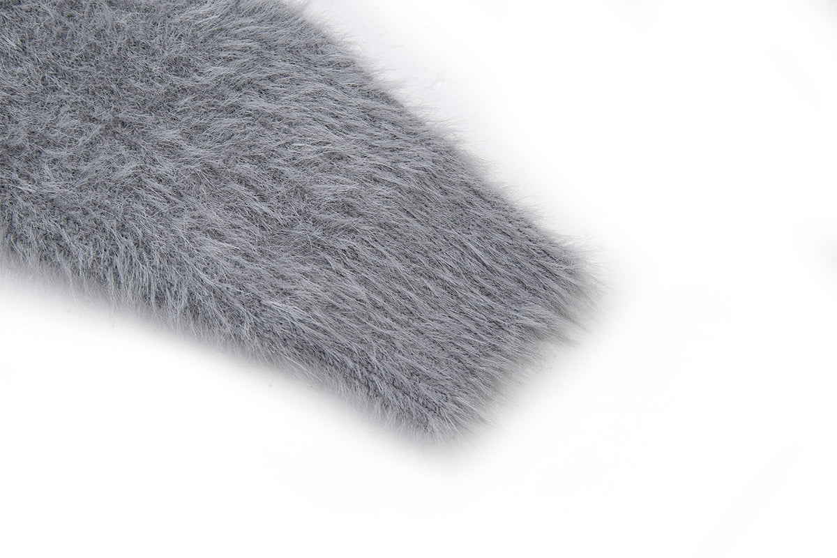 Sweat à capuche zippé en maille duveteuse – Motifs licorne et étoiles