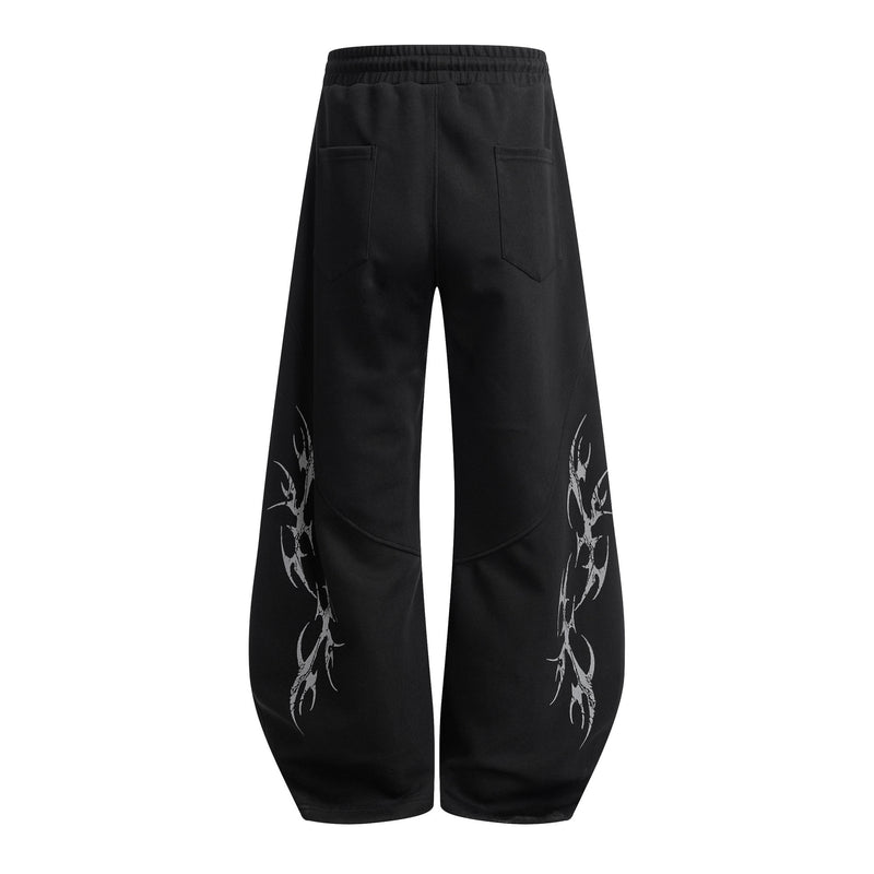 Wide-Leg Sweatpants with Tribal Print – Baggy Hip-Hop Joggers