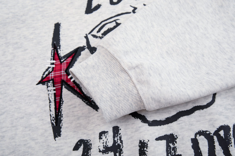 Grafik-Hoodie mit Kaffeetasse & Sternprint – Oversized Retro-Streetwear
