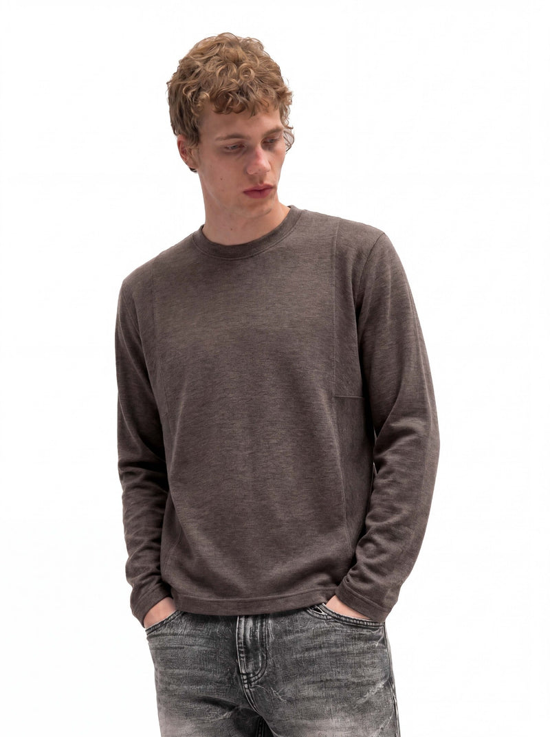 Men's Long Sleeve Crew Neck Shirt – Relaxed Fit Solid Tee
