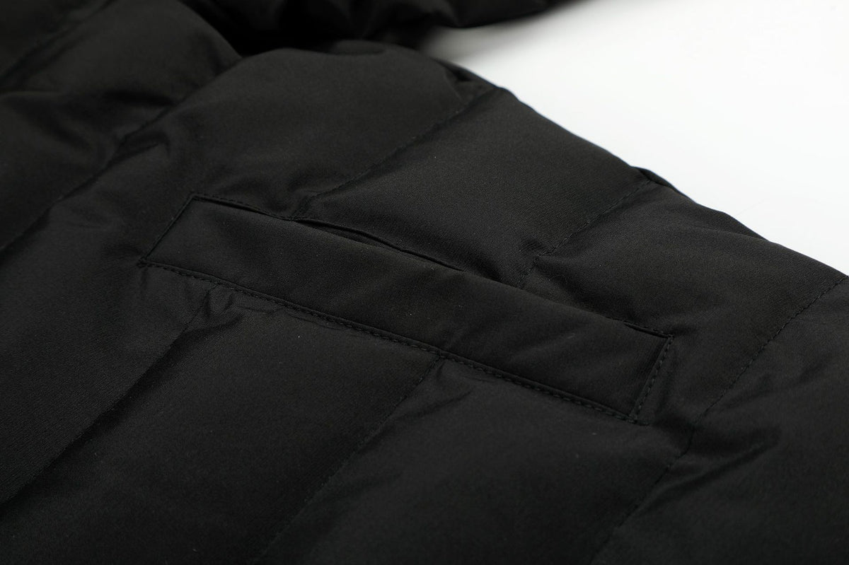 Cropped Puffer Jacket with Hood & Fur Collar – Cross Hardware, American Street