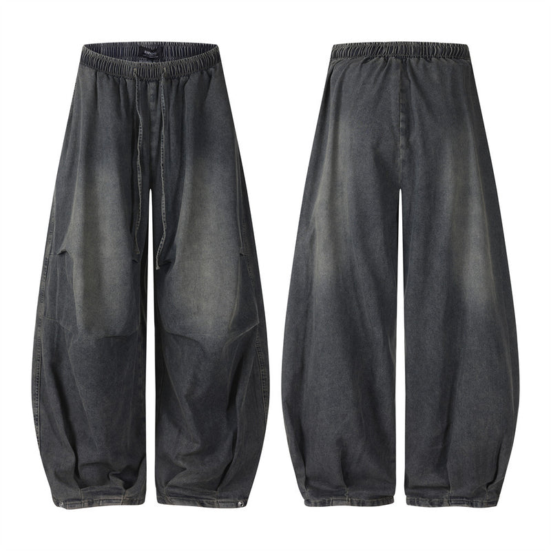 Wide-Leg Balloon Jeans – Acid-Washed Vintage Parachute Silhouette