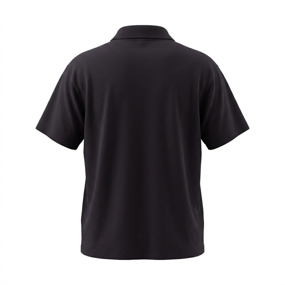 Polo homme à motif croix – Manches courtes, coupe vintage oversize